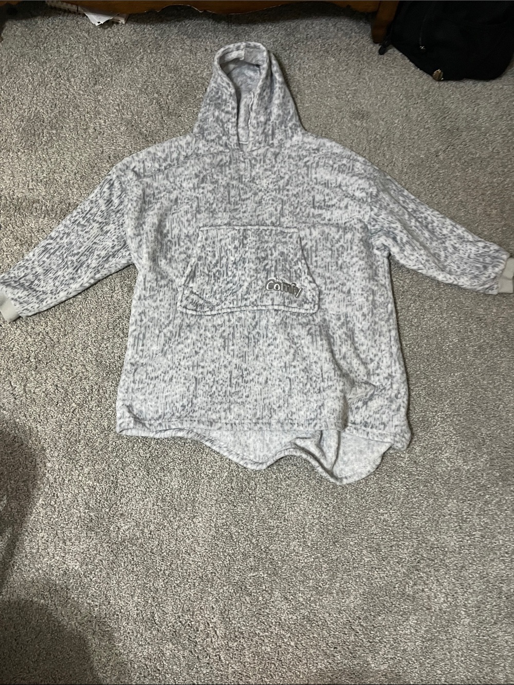 Cozy Hooded Pullover Sweatshirt - Light Gray